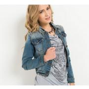 Veste en jean cloutée fashion pour femme